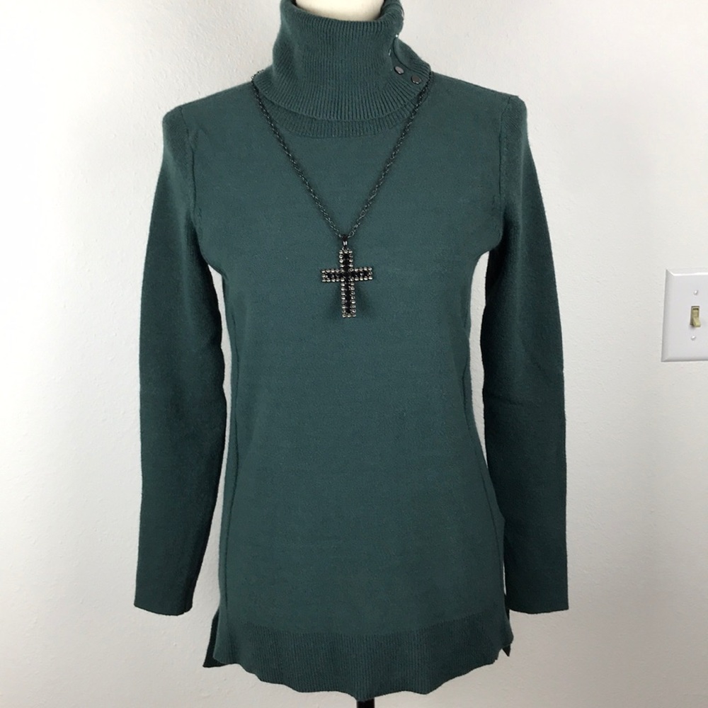 Calvin Klein High Low Teal Sweater